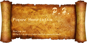 Popov Henrietta névjegykártya